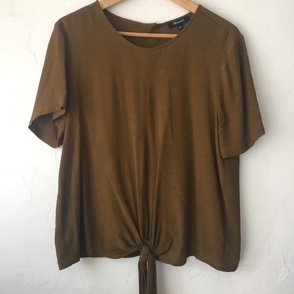 Madewell button back tie front top M - Picture 2 of 6